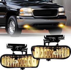 DOT Approved Halogen Fog Lights with Yellow Lens for 1999-2002 GMC Sierra & 2000-2006 GMC Yukon Plug & Play-1