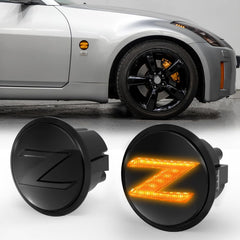 OKSIWA LED Side Marker Lights for Nissan 350z Z33 2003-2009, Nissan 370z Z34 2009-2020,With Sequential Amber Turn Signals One pair-1