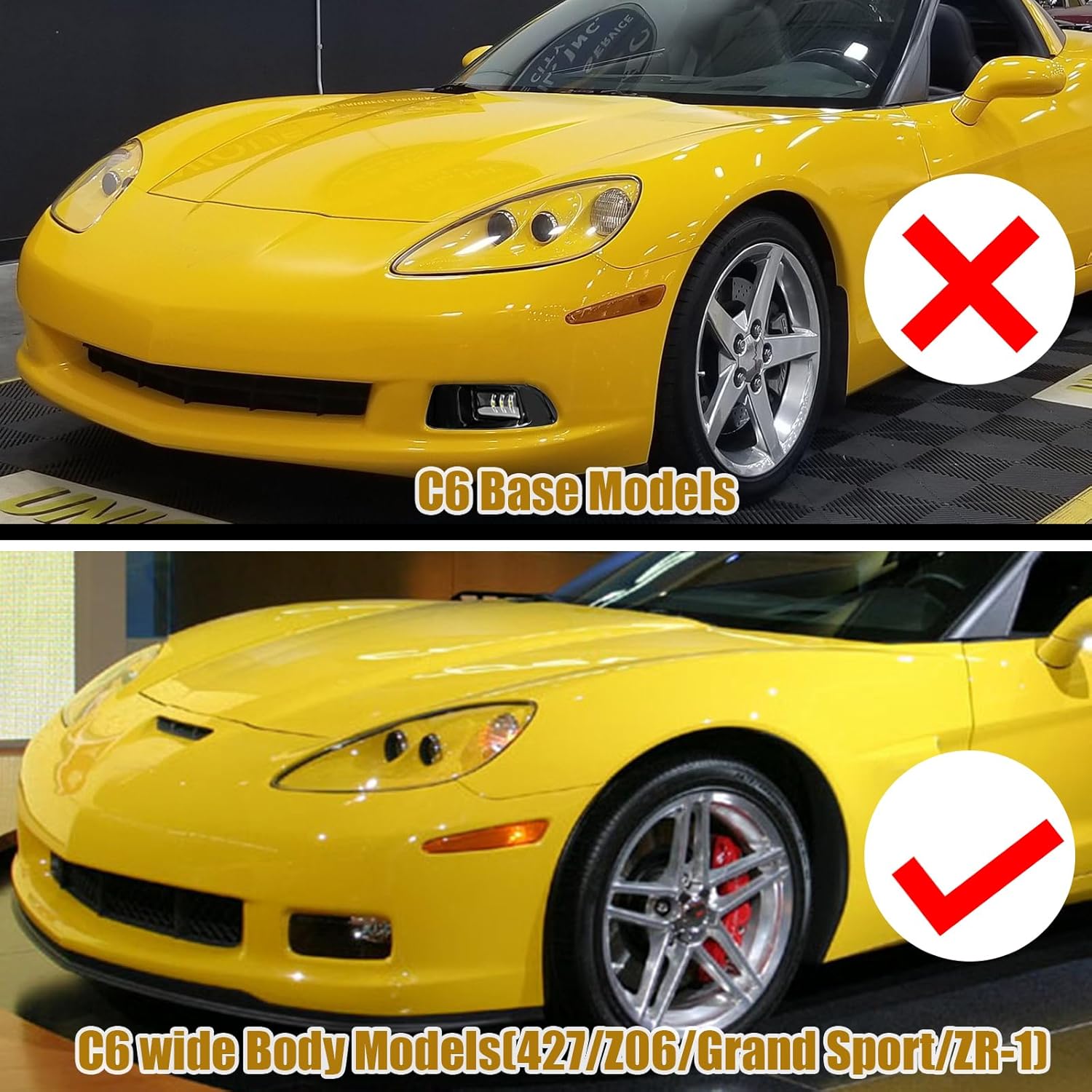 OKSIWA Upgrade LED Fog Lights for 2005-2013 Chevrolet Corvette C6 Base Models,Drving Fog Lamp Replacement, Plug N Play,Waterproof, Clear Lens