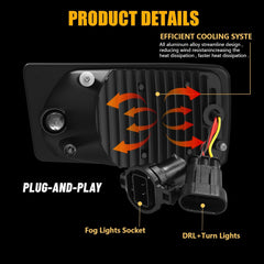 DOT Compliant LED Fog Lights with DRL & Turn Signal for 2007-2015 Chevy Silverado Tahoe Suburban,2007-2013 Avalanche Plug & Play-4