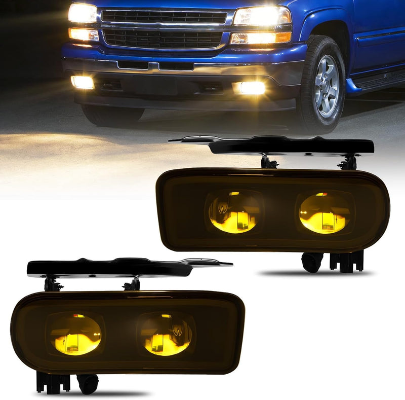 OKSIWA LED Fog Lights Assembly Compatible with 2002 2003 2004 2005 2006 Cadillac Escalade/Escalade EXT/Escalade ESV Driving Fog Lamps Yellow Lens-1