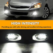 OKSIWA LED Fog Light for 2006-2007 Honda Accord Sedan,Front Bumer Fog Lamp Kit with Wiring Harness, Switch,Plug and Play,Fog Assembly Replacement