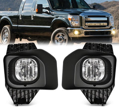 OKSIWA Fog Lights Compatible for Ford 2011-2016 F250/F350/F450/F550 Super Duty, Bumper Driving LED Fog Lamp Assembly Replacement FogLight Kit, DOT Certified（1 Pair）-1