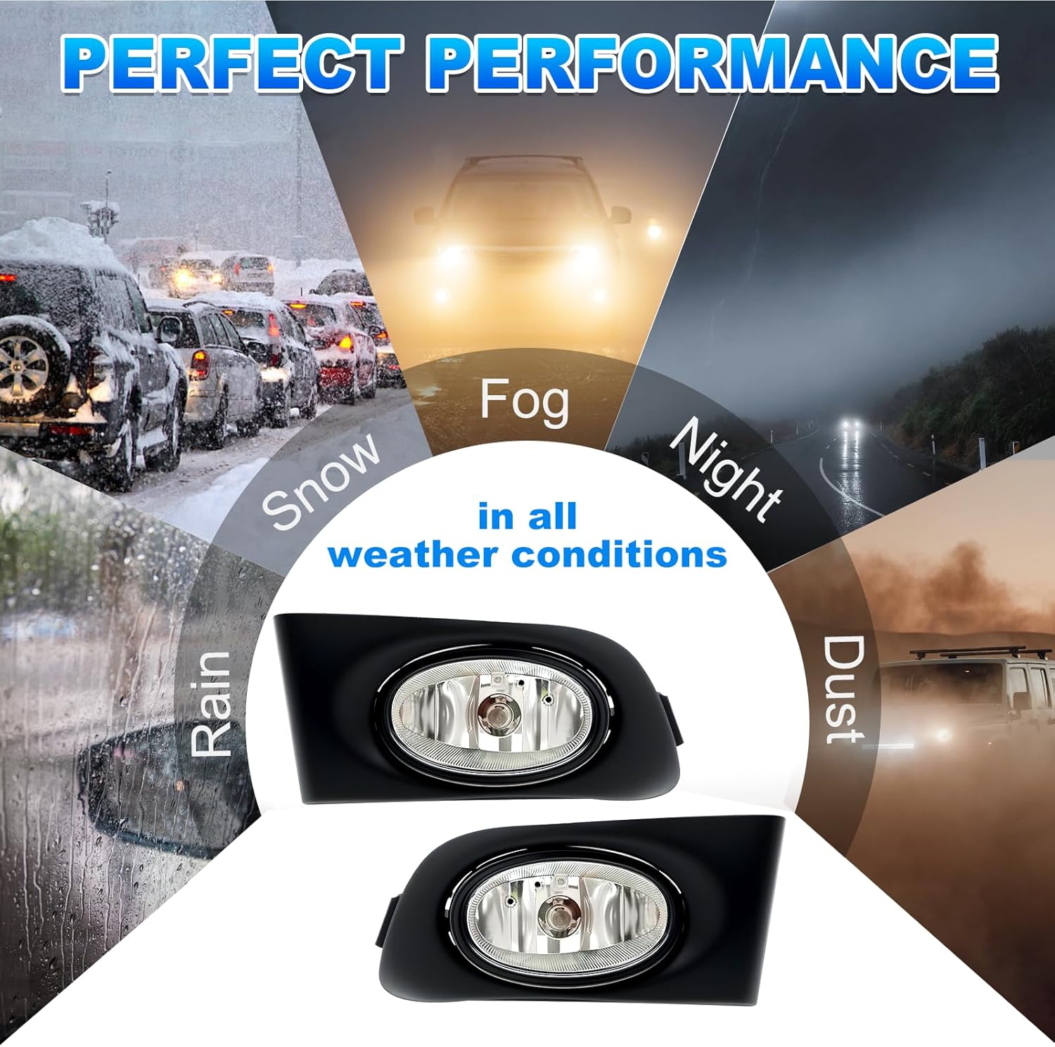 OKSIWA Fog Lights Assembly Compatible With 2001 2002 2003 Honad Civic 2DR/4DR Front Bumper Fog lights with Switch and Wiring Harness- 1 Pair-8
