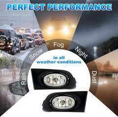 OKSIWA Fog Lights Assembly Compatible With 2001 2002 2003 Honad Civic 2DR/4DR Front Bumper Fog lights with Switch and Wiring Harness- 1 Pair-8