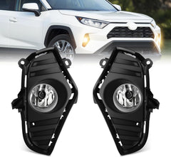 OKSIWA Halogen Fog Lights,For 2019-2025 Toyota Rav4, Front Bumper Fog Lamp Assembly kit, with Bezel Wiring Harness,Plug and Play,Easy to Install-1