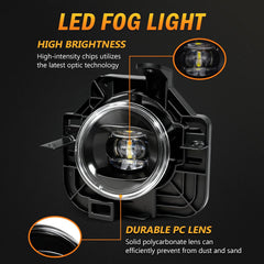 OKSIWA LED Fog Lights, Compatible with Nissan Altima Sedan 2007 2008 2009, Front Bumer Driving Light Fog Lamp Assembly Kit with Wiring Harness, Switch,Plug and Play-5