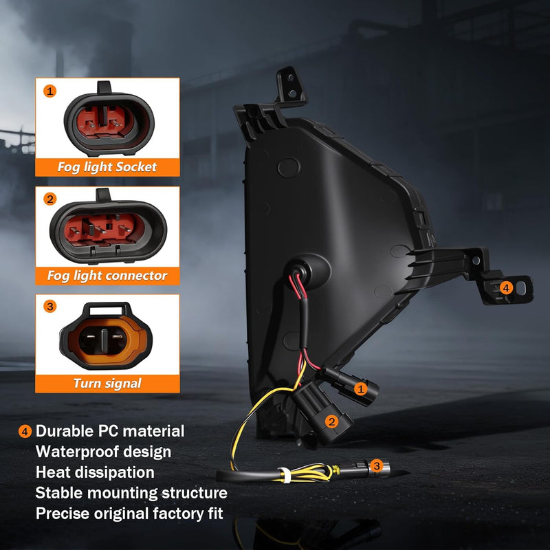 OKSIWA LED Fog Light with DRL for 2019–2020 Hyundai Elantra, Front Bumper Fog Lamp Assembly,Amber Turn Signal,Waterproof Design, Includes DRL Wiring Harness Visit the OKSIWA Store-3
