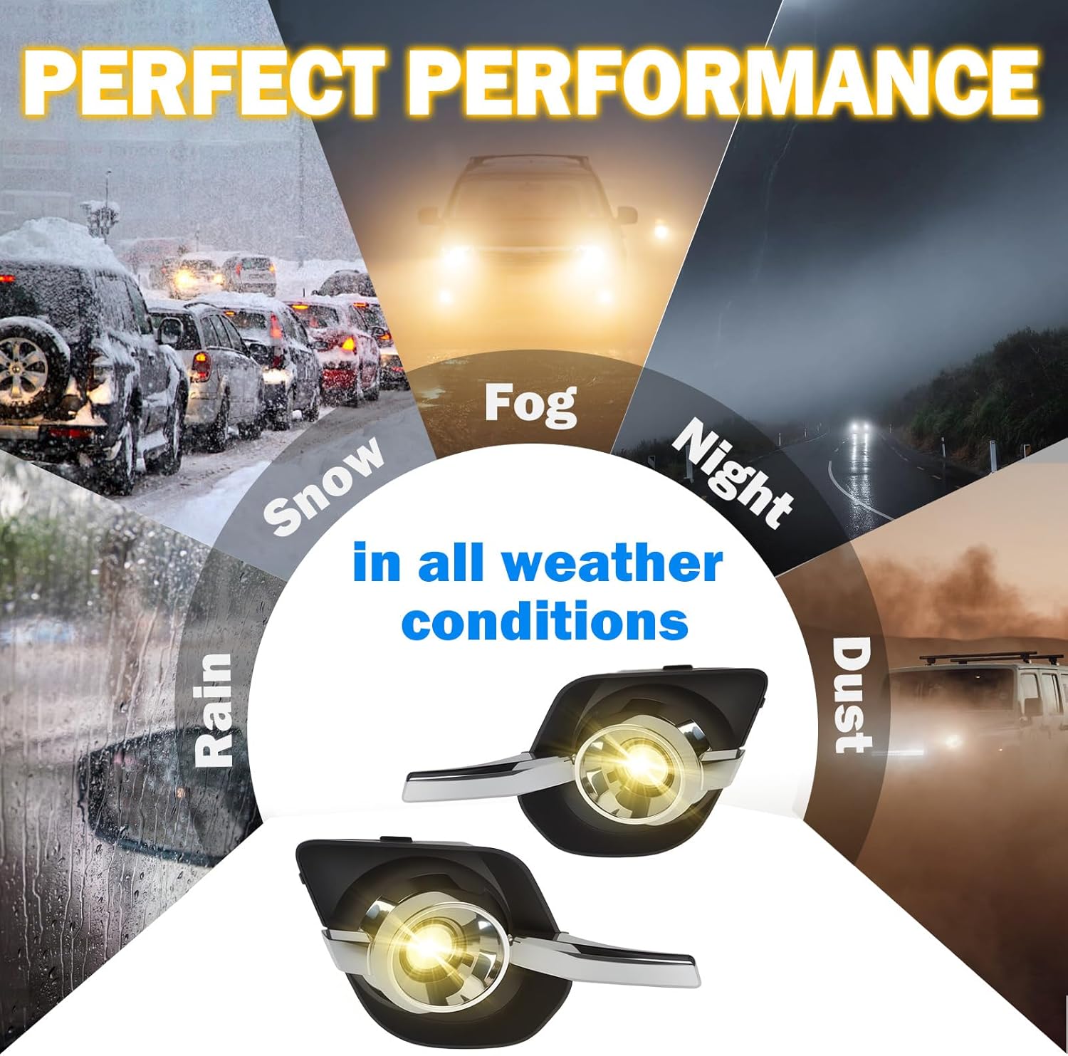 OKSIWA Fog Lights Replacement for 2010 2011 2012 2013 2014 2015 2016 Equinox with H11 12V 35W Halogen Bulbs & Wiring Harness Kit (Clear Lens)-8