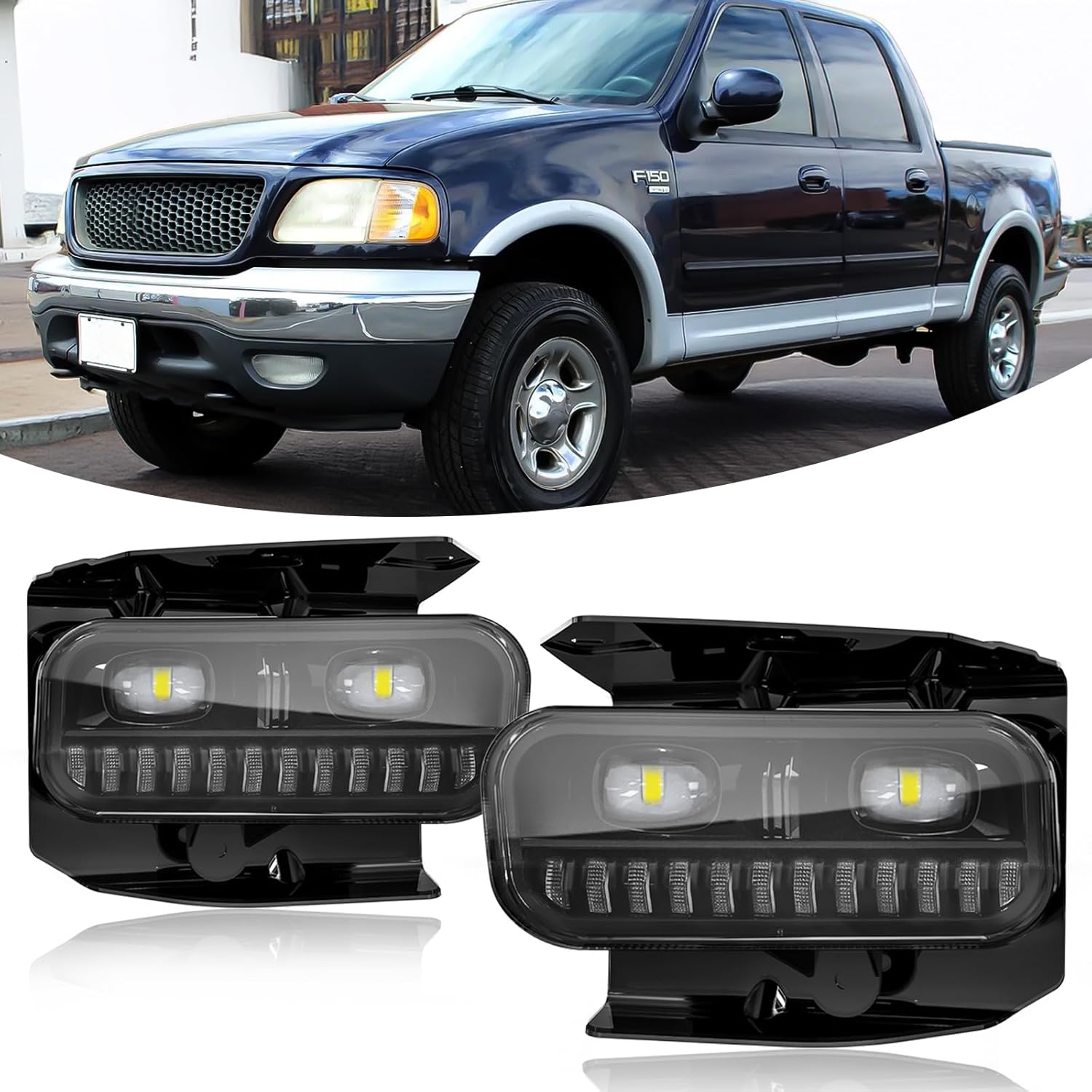OKSIWA Led Fog Lights for 1999-2003 Ford F150 / 1999-2002 Expedition / 1999 F250 Pickup Upgrade and Modified 1 Pair Led Fog Lamp-1