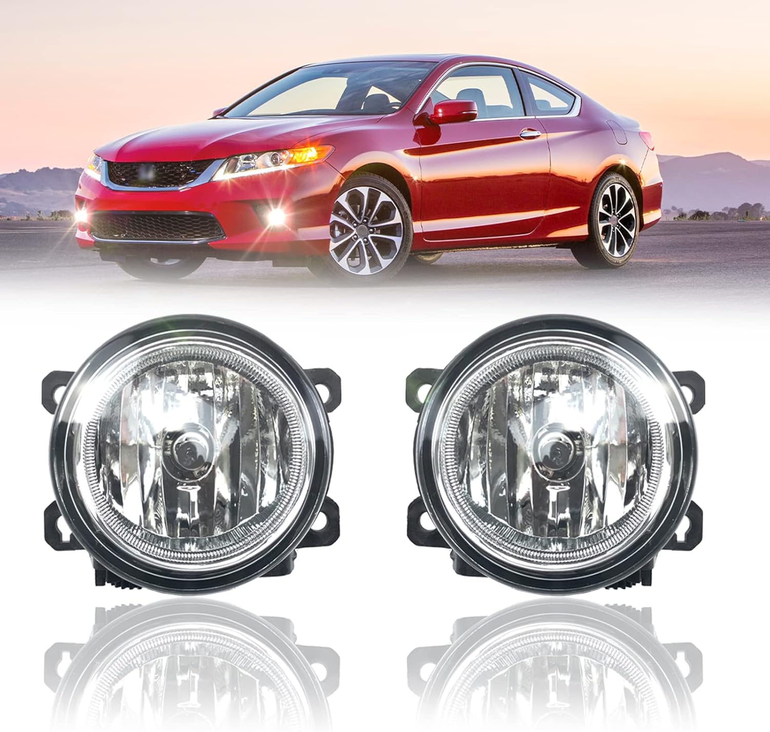 OKSIWA Fog Light Compatible With 2016 2017 2018 2019 2020 2021 Honda Civic Accord Pilot CR-Z Front Bumper Driving Fog Lamps-1