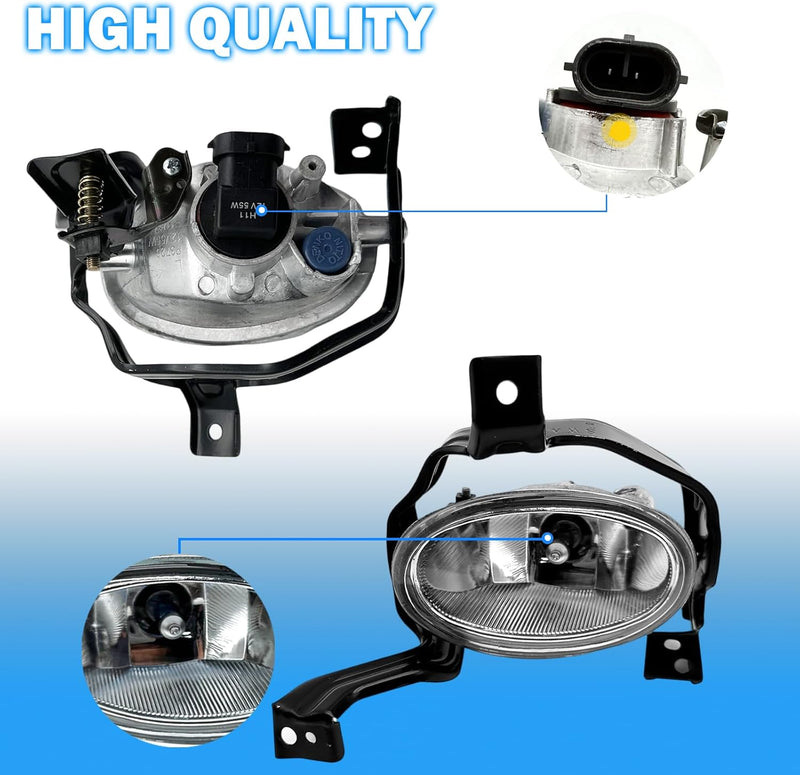 OKSIWA Fog Lights Compatible With Honda Crv Cr-v 2010 2011 Fog Lamps With Switch and Wring Kit H11 12V 55W Bulbs(Clear Lens)-5