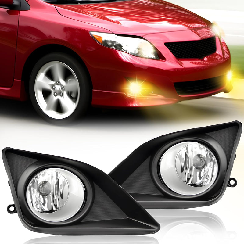 OKSIWA Fog Lights Compatible with 2008-2010 Toyota Corolla Bumper Driving Fog Lamps Assemblies with Switch and Wiring Harness-1