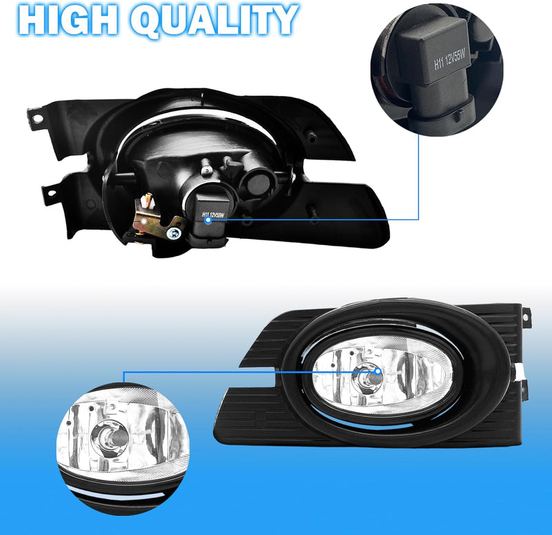 OKSIWA Fog Lights Fit For 2001-2002 Honda Accord 4DR Sedan 01 02 Front Driving Fog Lights Lamps(Clear Lens)-5