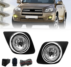 OKSIWA Fog Lights Compatible With RAV4 2009-2012, 1 Pair Front Bumper Lights with Bezels and H11 12V 55W Bulbs included Switch and Wiring kit-1