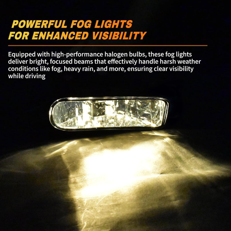 OKSIWA Halogen Fog Lights for 2002-2006 Cadillac Escalade/EXT, 2003-2006 Escalade ESV, Led Fog Lamps front Bumper Driving Light,Plug and Play-3