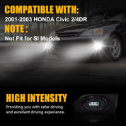 OKSIWA LED Fog Lights for 2001 2002 2003 Honda Civic Coupe 2DR,Front Bumper Driving Light, Fog Lamps Assembly Replacement With Switch, Wiring Harness, Plug and Play