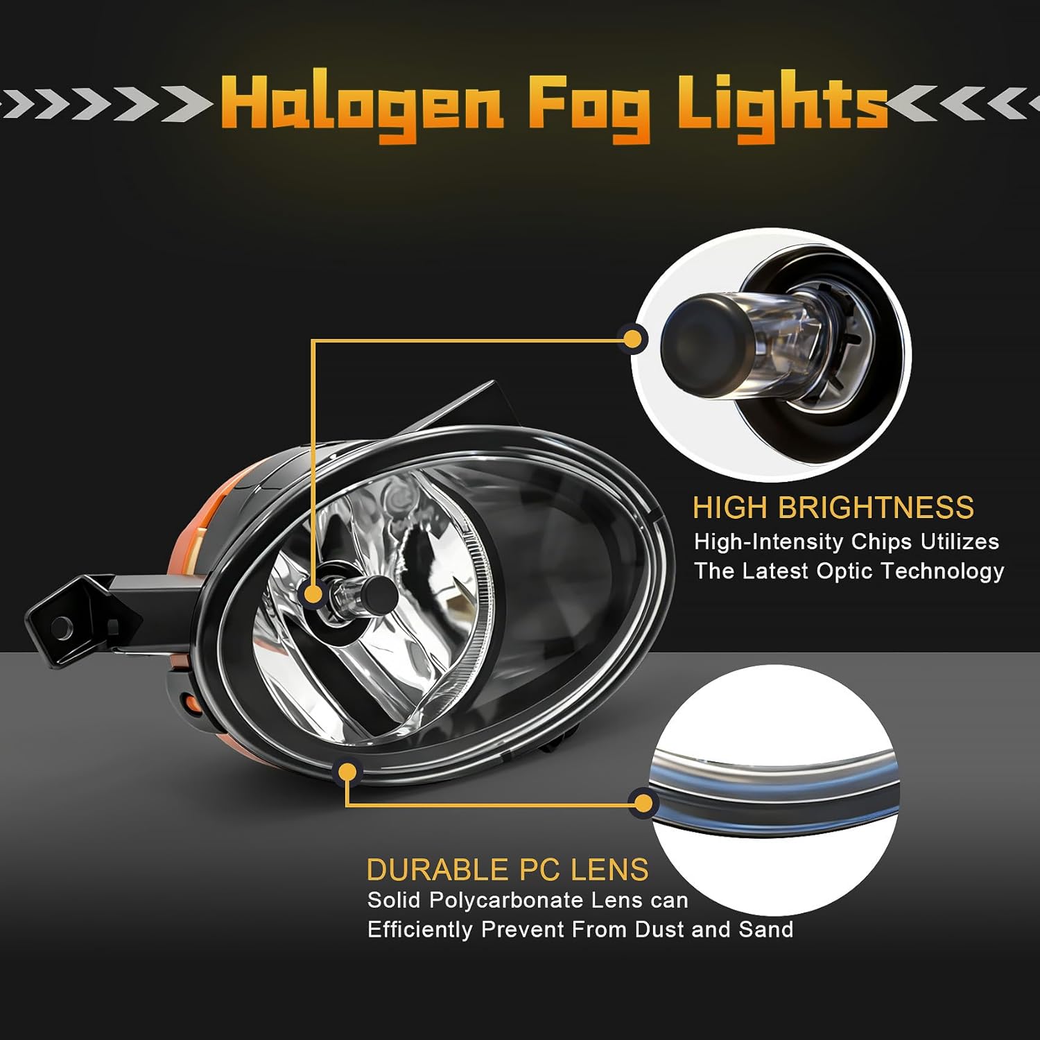 OKSIWA Fog Lights for 2011-2014 Volkswagen Jetta & Golf Mk6,OEM Style Direct fit Replacement, Improved Visibility, Easy Installation, Durable Fog Lamps-3