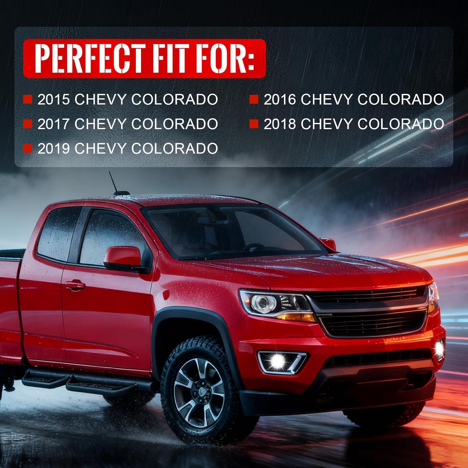 OKSIWA Upgraded LED Fog Lights Assembly Compatible with 2015-2019 Chevy Colorado,Front Bumper Driving LED Fog Lamps with Wiring Harness And Switch Clear Lens High Performance DOT Compliance