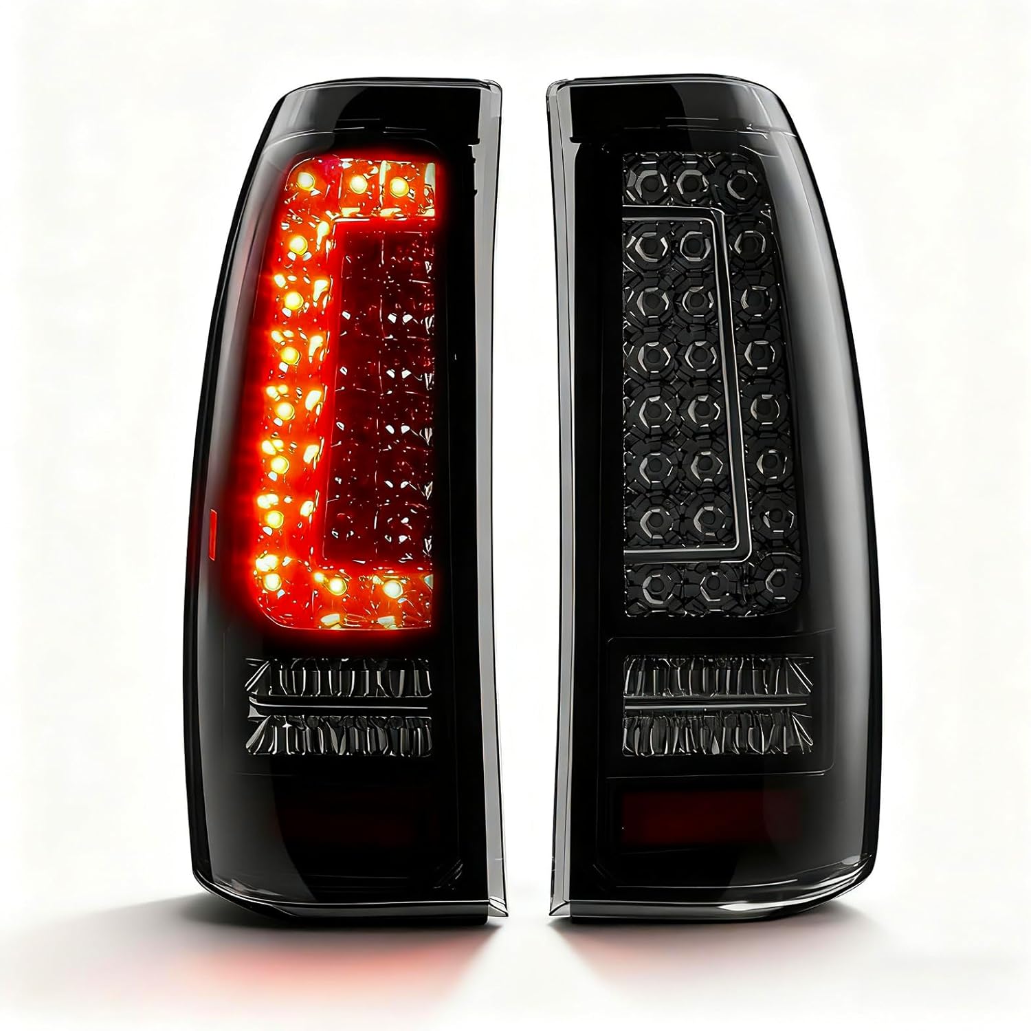 OKSIWA Full LED Tail Lights Assemble Fits for 1999-2002 Chevy Silverado 1500/2500 & 1999-2006 GMC Sierra 1500/2500/3500 With Start-Up Animation, Dynamic Turn Signals, Brake Light,Reverse Light