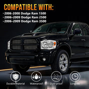 OKSIWA Headlights Assembly for 2006-2008 Dodge Ram 1500, 2006–2009 Dodge Ram 2500 3500, OEM Style Replacement Headlamp Housing, Factory Fit, No Bulbs Included, Durable & Weather-Resistant