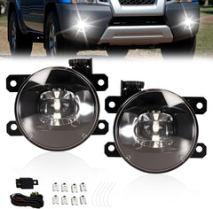 OKSIWA LED Fog Lights Assembly Compatible With 2005-2014 Xterra/2010-2017 Frontier Front Bumper Lamps With Switch Harness and Wiring Kit Clear Lens 1 Pair-1