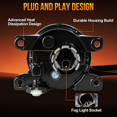 DOT Approved LED Fog Light for 2022–2024 Honda Civic, Plug & Play, Waterproof,1 Pair-5