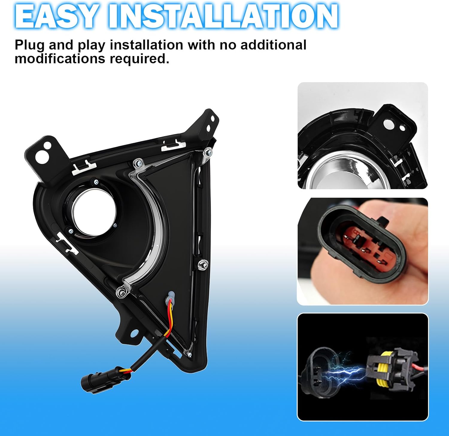 OKSIWA LED Daytime Running Light Compatible with 2020-2023 Hyundai Accent with DRL Turn Signals Fog Lamps Assemblies w/Switch and Wiring Harness-4
