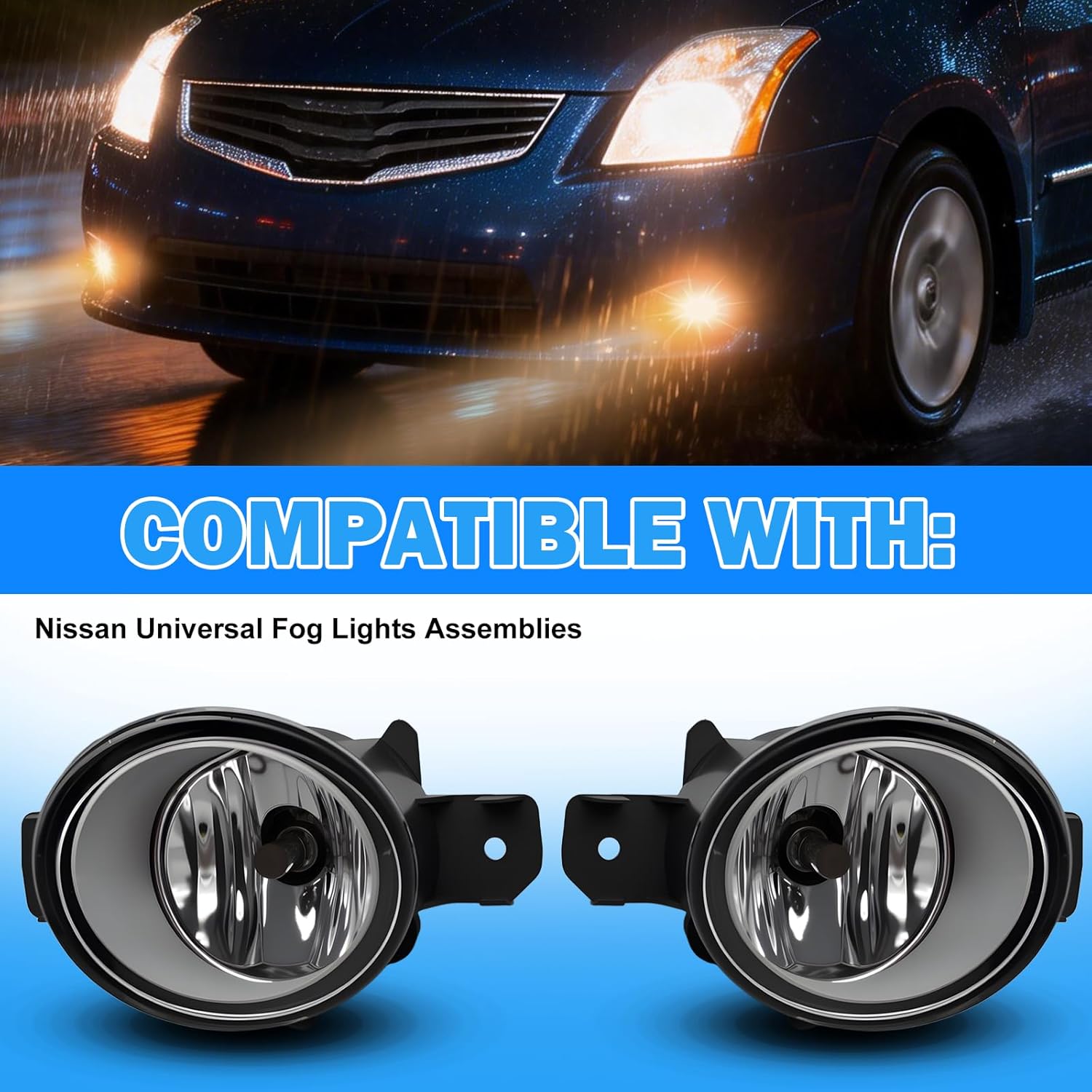 OKSIWA Halogen Fog Light Replacement for Nissan Altima 2008-2013/Rogue 2008-2015/Maxima 2009-2014/Versa 2012-2016/Murano 2015-2016/Pathfi Driver and Passenger Side-4