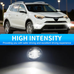 OKSIWA LED Fog Lights for 2016 2017 2018 Toyota RAV4,1 Pair Front Driving Fog Lamps Kits with Wiring Harness Switch,Clear Lens-3