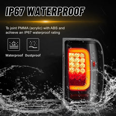 OKSIWA Full Led Tail Lights Compatible with Ford Ranger 2001-2011 Turn Signal, Brake Light, Reverse Light Rear Light Assembly Smoked-5