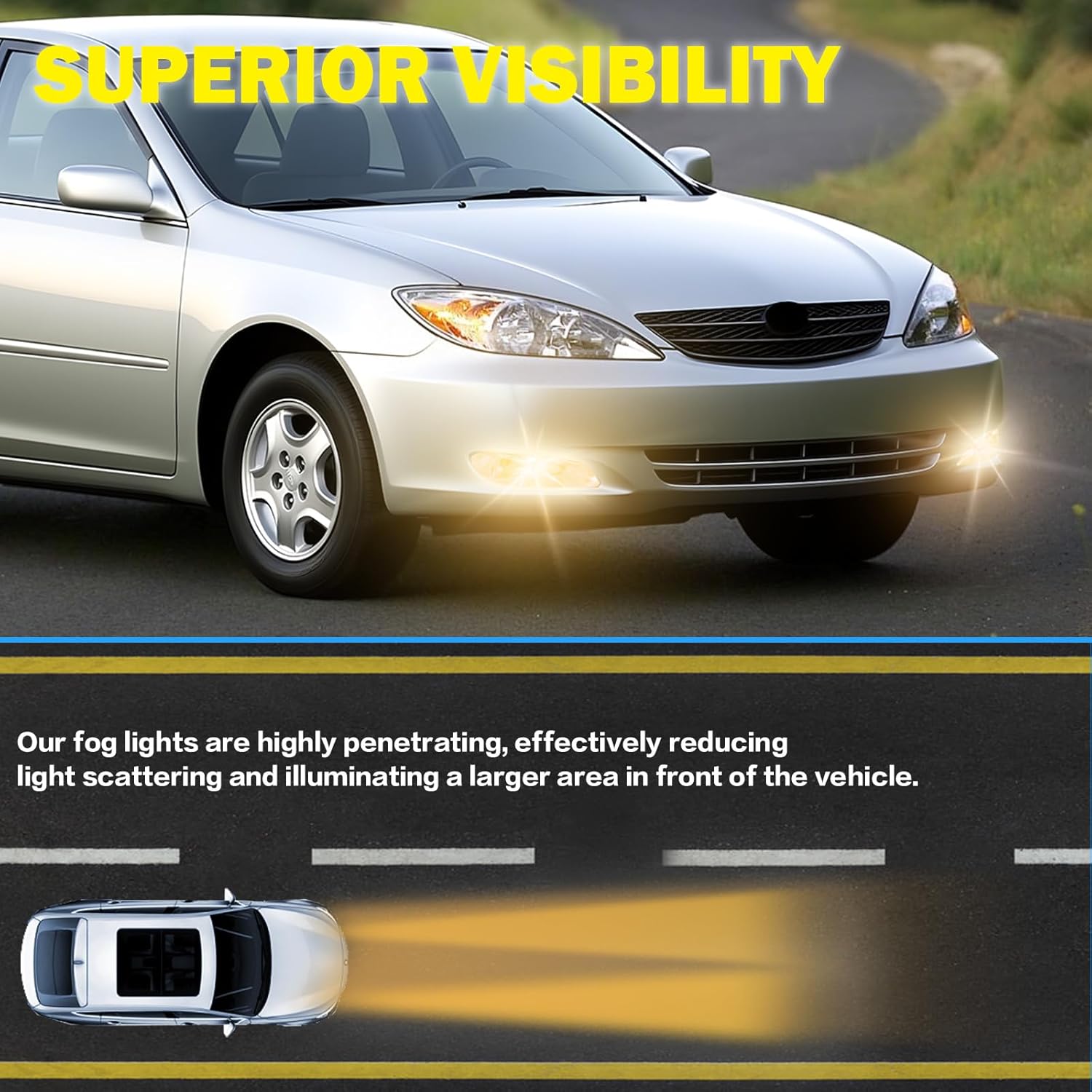 OKSIWA Fog Lights Compatible with 2002 2003 2004 Camry, 2005 2006 2007 2008 Corolla, 2002 2003 Solara, A Pair Of Fog Lamps With 9006 12V 55W Halogen Bulbs, Wiring Harness And Clear Lens-2