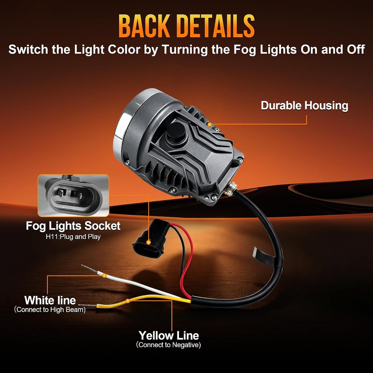 DOT Approved LED Fog Lights for 2007-2009 Toyota Camry-4