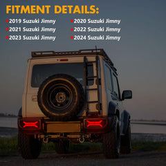 OKSIWA Sequential Full LED Tail Lights for Suzuki Jimny 2019-2024, with Start Up Sequence,Dynamic Turn Signal,Unique Appearance Design, Reverse Brake Tail Lamp Rear Lights Assembly (Dumbbel)-4