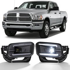 OKSIWA LED Fog Lights Assembly Fit for Ram 1500 2009-2012,Dodge Ram 2500 2010-2018,Dodge Ram 3500 2012-2018 Replacement For Original Truck Bumper Fog Lamps Replacement,DOT Certified- 1Pair-1