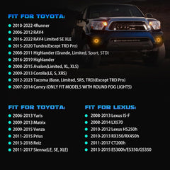 OKSIWA Laser Fog Lights with DRL Fit for Toyota 07-13 Camry,09-13 Corolla,10-11 Prius,06-12 RAV4,08-10 Highlander,12-16 Tacoma Upgrade and Modified 1 Pair Fog Lights Assembly, Front Bumper Driving Fog Lamps-4