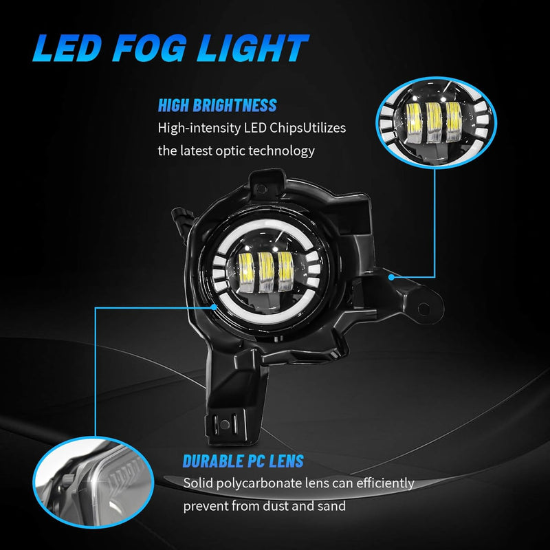 OKSIWA LED Fog Lights with DRL For 2013 2014 2015 Toyota RAV4, Amber Turn Signal,White Daytime Running Light, Front Bumper Fog Lamps Replacement with Wiring Harness,Easy to Install-5