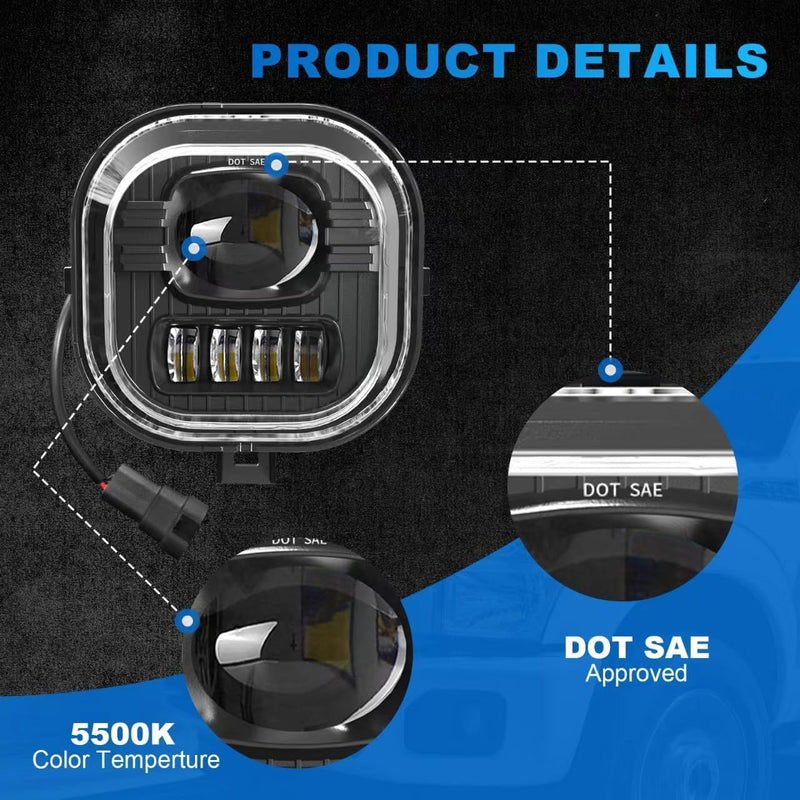 OKSIWA LED Fog Light Assembly for 1999-2016 Ford F250 F350 F450 F550 Super Duty - Driving Fog Lamp Compatible with Original Frame 【No fog lamp bracket】-3