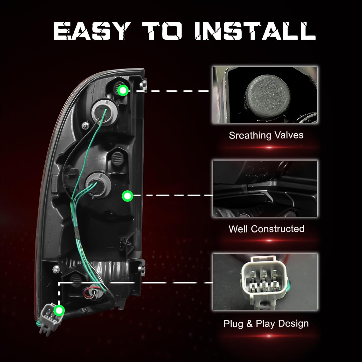 OKSIWA Tail Light Housing for 2005-2015 Toyota Tacoma,Passenger Side Rear Tail light Replacement - Right Tail Lamp