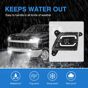 OKSIWA LED Fog Lights with DRL for 2019 2020 2021 2022 2023 Chevrolet Silverado 1500 2500HD 3500HD, Chevrolet Fog Lamp Kits with Running Lights and Turn Signals, 1 Pair