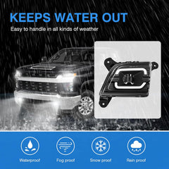 OKSIWA LED Fog Lights with DRL for 2019 2020 2021 2022 2023 Chevrolet Silverado 1500 2500HD 3500HD, Chevrolet Fog Lamp Kits with Running Lights and Turn Signals, 1 Pair-6