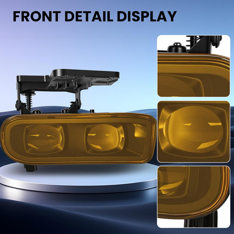 DOT Approved LED Fog Lights with Yellow Lens for 1999-2002 GMC Sierra & 2000-2006 GMC Yukon Plug & Play-3