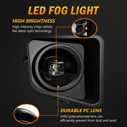 OKSIWA LED Fog Lights for 2014 2015 2016 2017 2018 2019 2020 2021 Toyota Tundra,1 Pair Front Driving Fog Lamps Kits with Wiring Harness Switch,Clear Lens