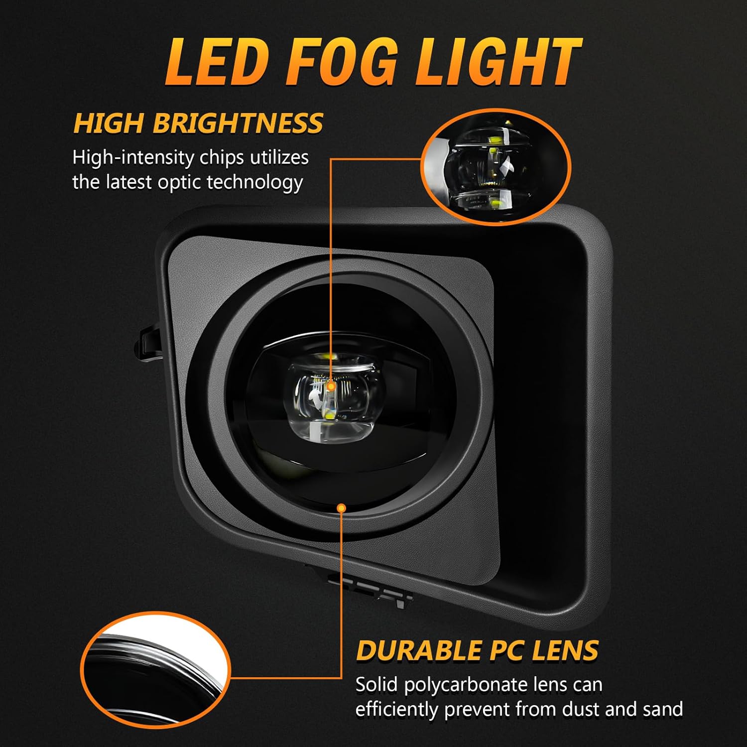 OKSIWA LED Fog Lights for 2014 2015 2016 2017 2018 2019 2020 2021 Toyota Tundra,1 Pair Front Driving Fog Lamps Kits with Wiring Harness Switch,Clear Lens-4