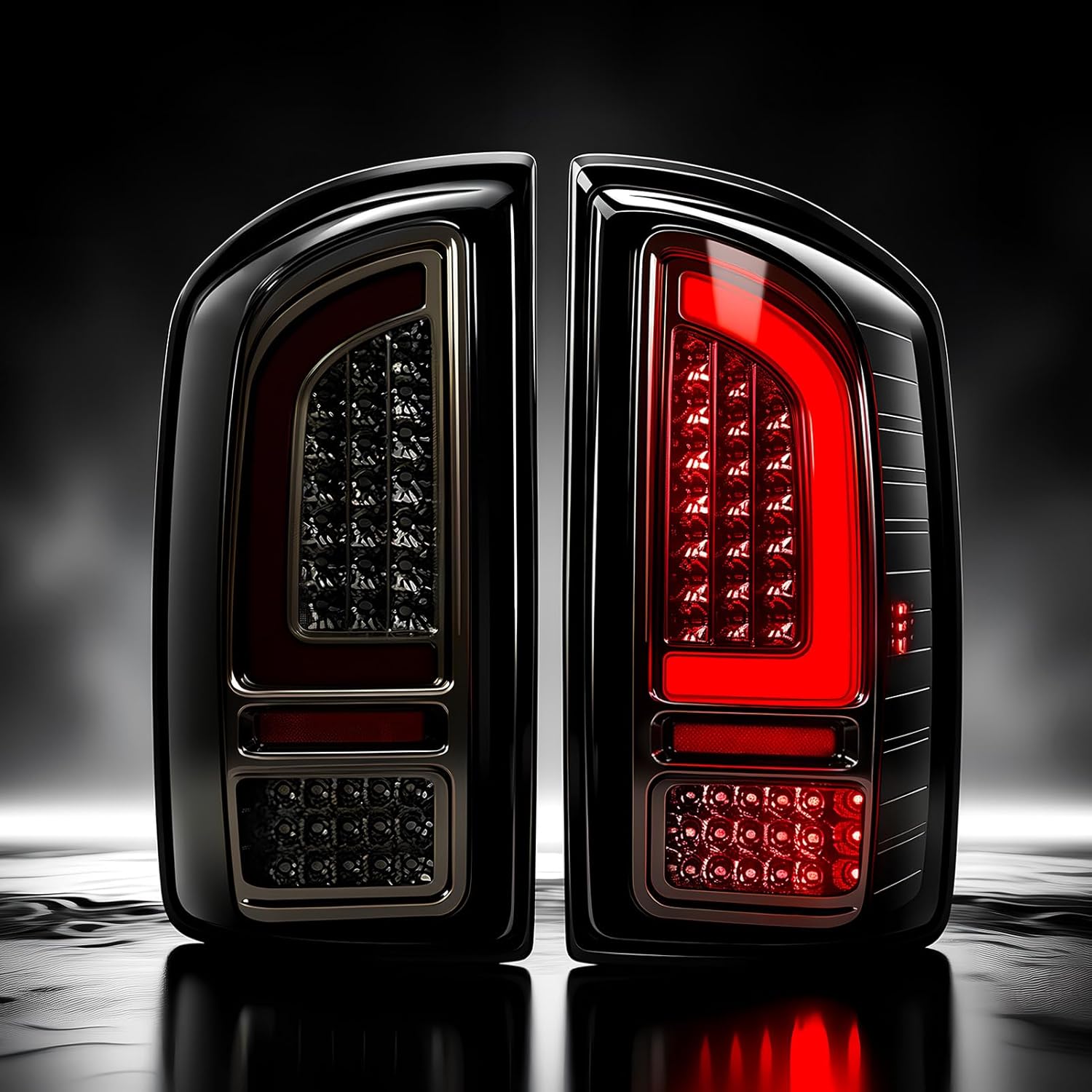 Smoked LED Tail Lights for 2007-2008 Dodge Ram 1500 & 2007-2009 Ram 2500 3500 Plug & Play