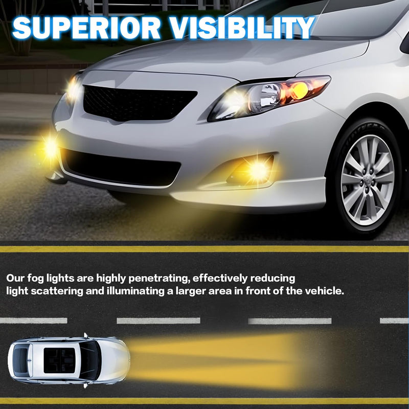 OKSIWA Fog Lights Compatible with 2008-2010 Toyota Corolla Bumper Driving Fog Lamps Assemblies with Switch and Wiring Harness-2