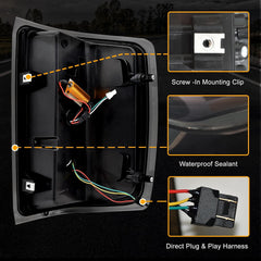 Animated Sequential Smoked LED Tail Lights for 2014-2018 Chevy Silverado & 2016-2018 GMC Sierra 3500HD DRW Plug & Play-6