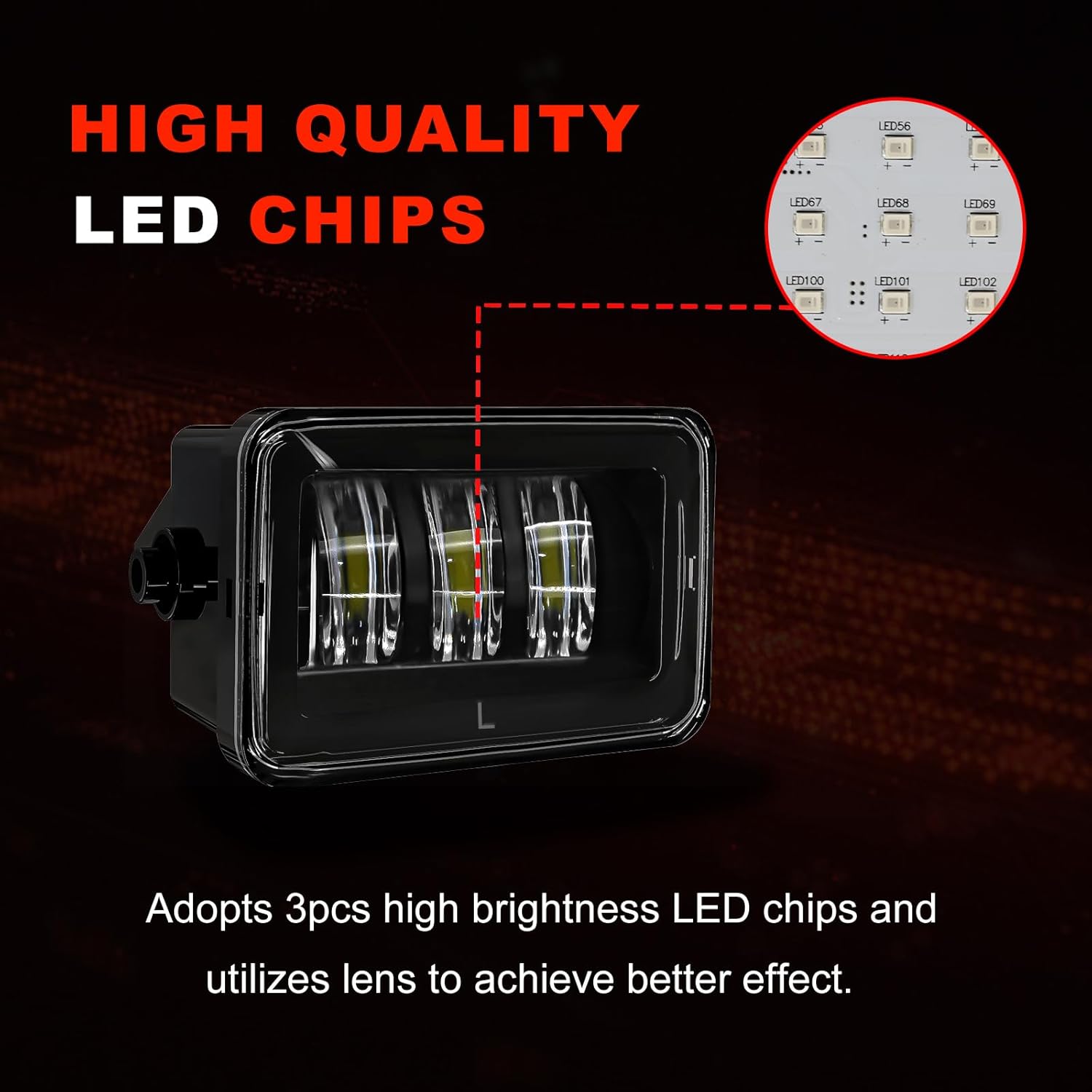 OKSIWA LED Fog Lights For 2015 2016 2017 2018 2019 2020 Ford F-150 Bumper Driving Fog Lamps Set Assembly Kit 1 Pair (Clear Lens)-4
