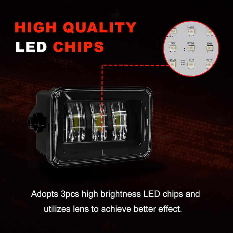 OKSIWA LED Fog Lights For 2015 2016 2017 2018 2019 2020 Ford F-150 Bumper Driving Fog Lamps Set Assembly Kit 1 Pair (Clear Lens)-4