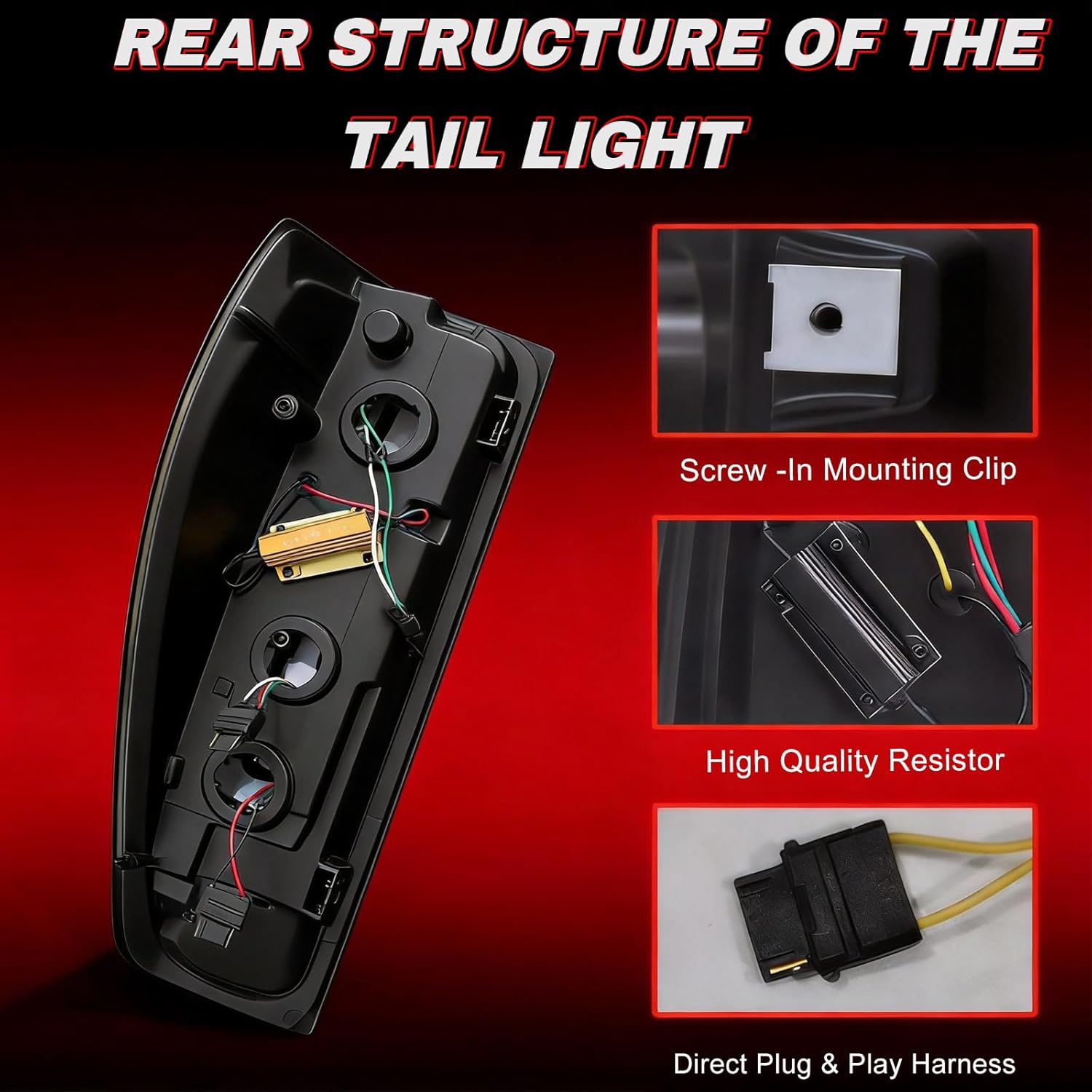 OKSIWA Full LED Tail Light Assembly for 2004-2012 Chevy Colorado/2004-2012 GMC Canyon/2006 Isuzu i-280/i-350/2007-2008 Isuzu i-290/i-370 - Animated Star-up, Dynamic Turn Signal, Brake, Reverse Lights,1 Pair